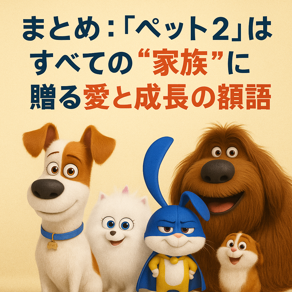 まとめ:『ペット2』はすべての“家族”に贈る愛と成長の物語