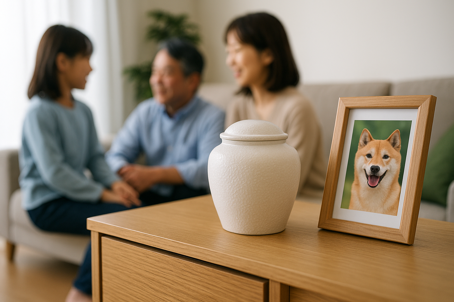 家族の目が届く場所にある骨壺
