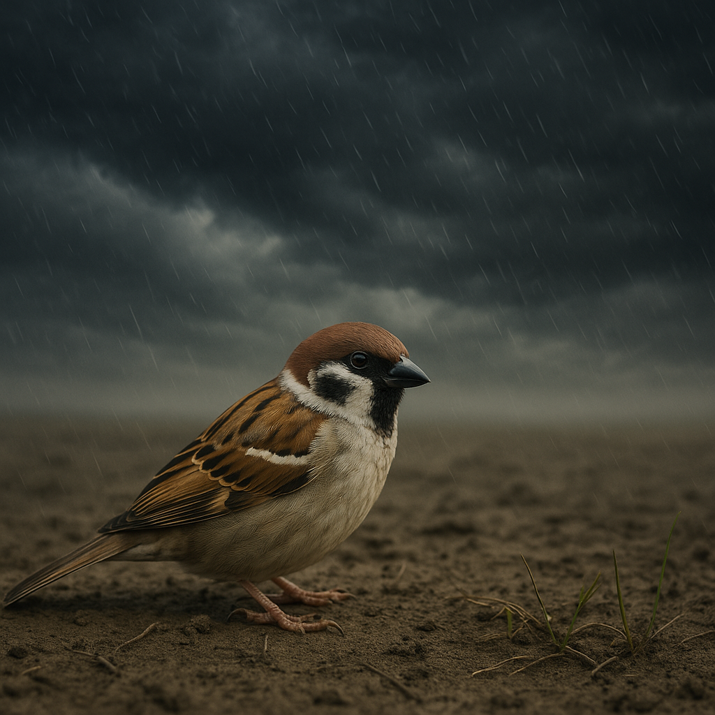 厳しい環境下で生きる雀