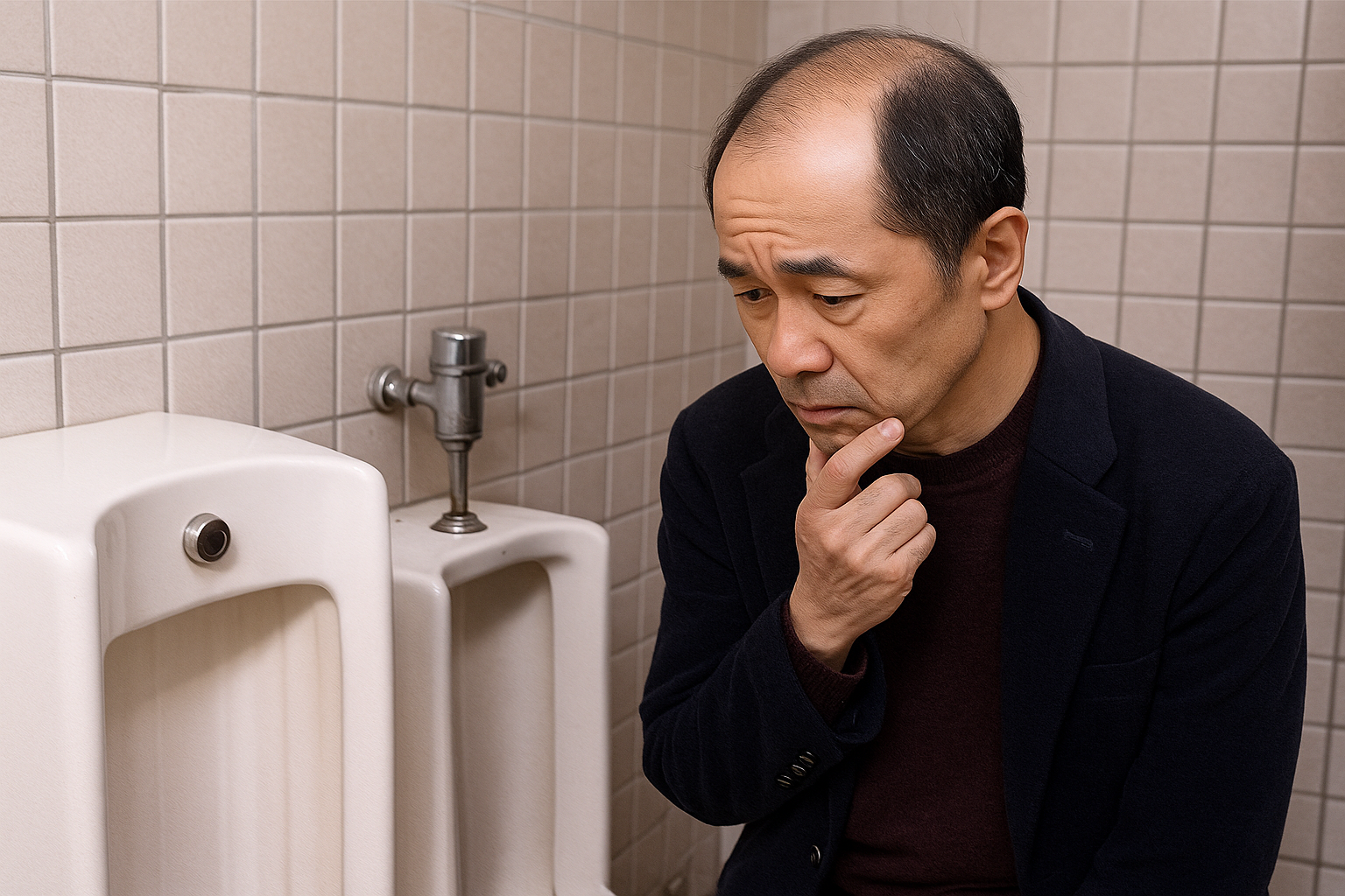 排尿障害のある50代男性