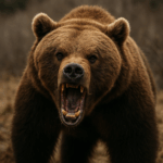 ヒグマが怒っている様子