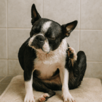 シャンプー後に体を痒がっているボストンテリア