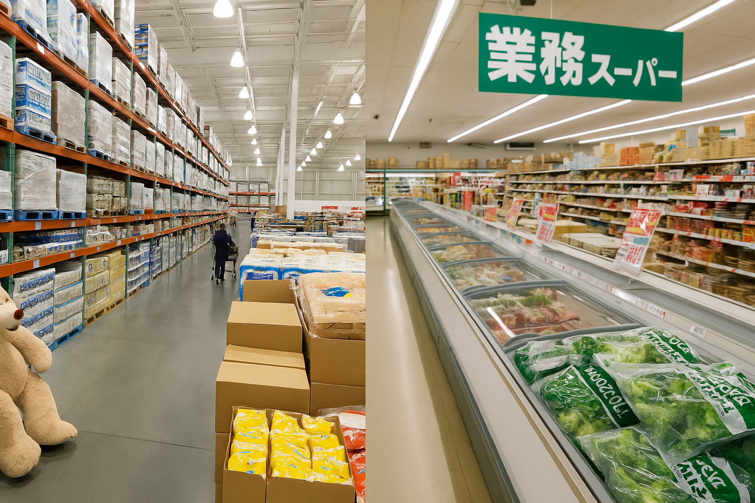 コストコと業務スーパーの様子