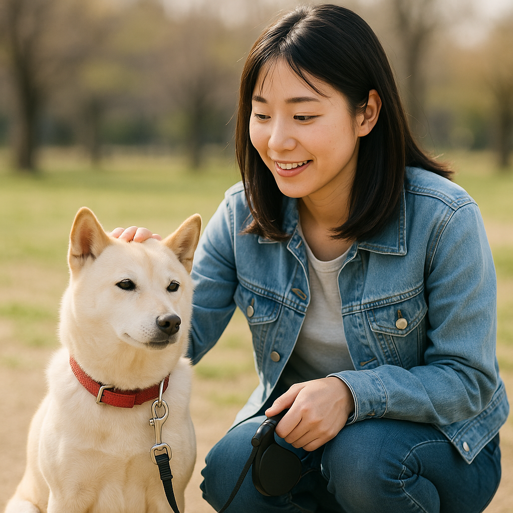 初めての散歩の様子