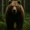 山の中でたたずむ熊