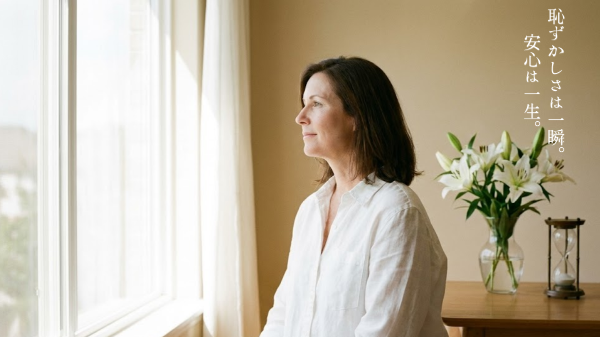 「恥ずかしい」というネガティブな感情を乗り越え、将来のために前向きな決断をした「大人の女性の余裕と決意」した女性